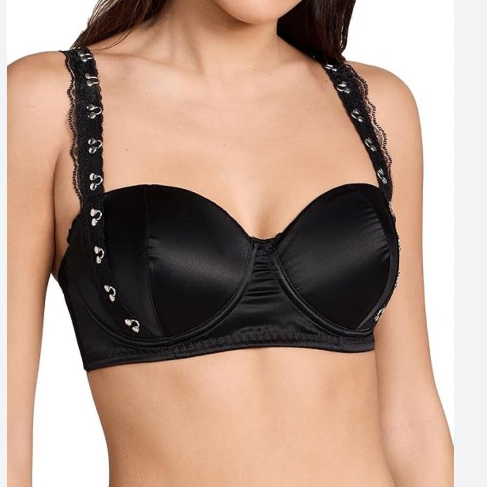 Hanky Panky x Prabal Gurung Hook &‎ Eye Underwire Balconette Bra Black 36C Nwt